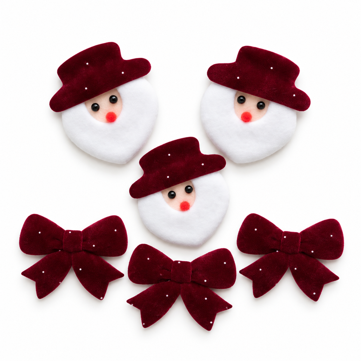 Velvet Christmas Tree Bows – Burgundy Decorative Set #CD4377