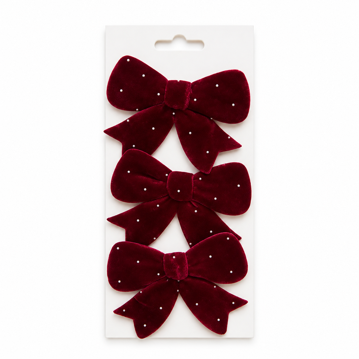 Velvet Christmas Tree Bows – Burgundy Decorative Set #CD4377