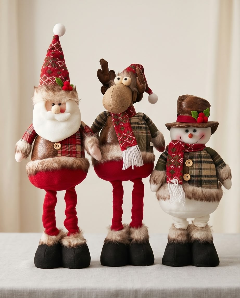 Handmade Christmas Standing Figures – Santa, Reindeer & Snowman #CP4388