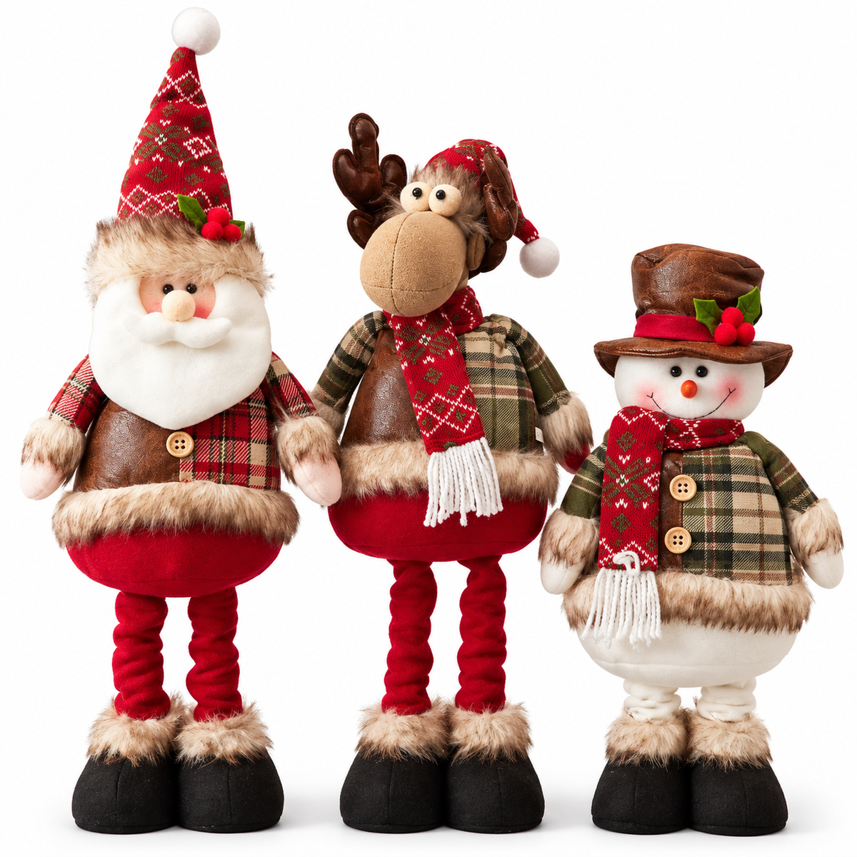 Handmade Christmas Standing Figures – Santa, Reindeer & Snowman #CP4388