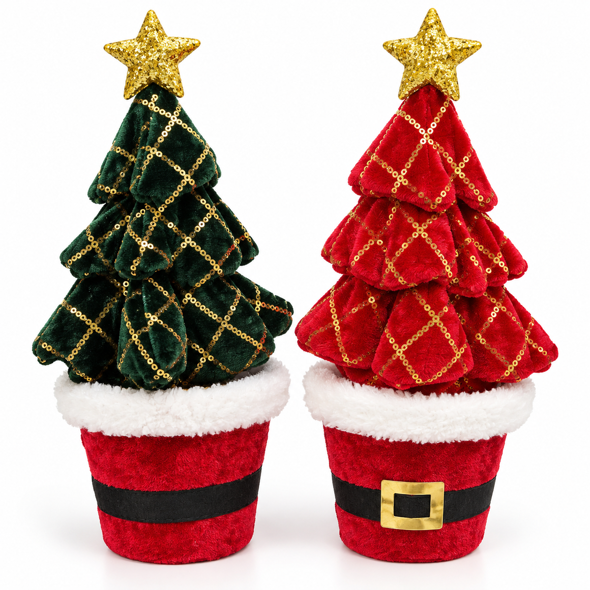 Velvet Christmas Tree in Santa Pot – 30cm #CB4418