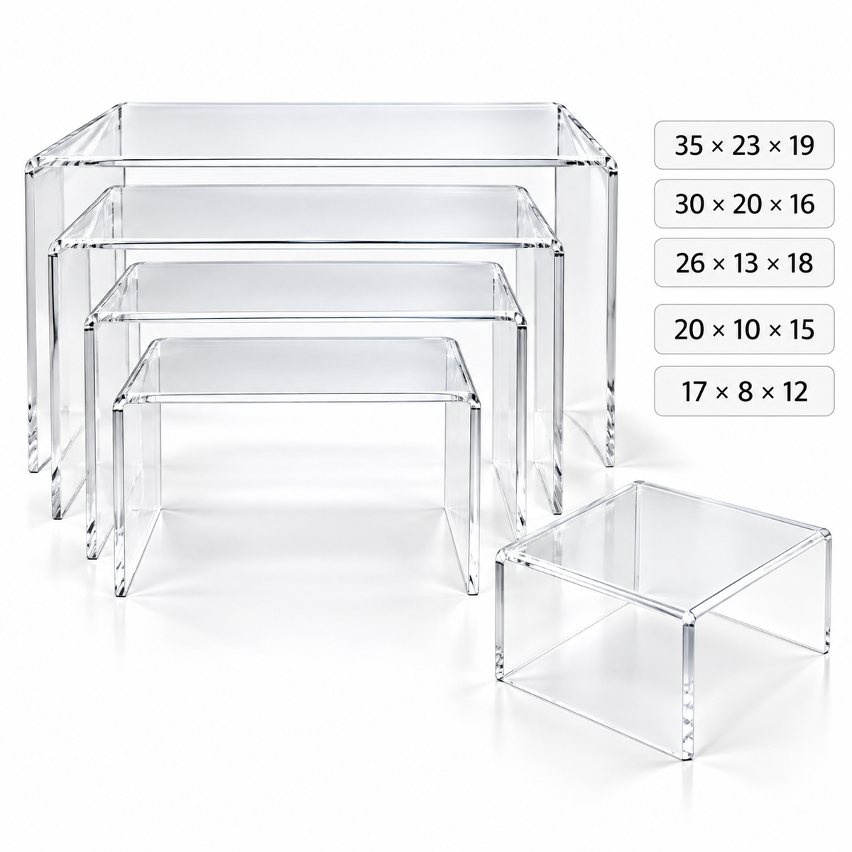 Clear Acrylic Display Riser – 5 Sizes #AS4185