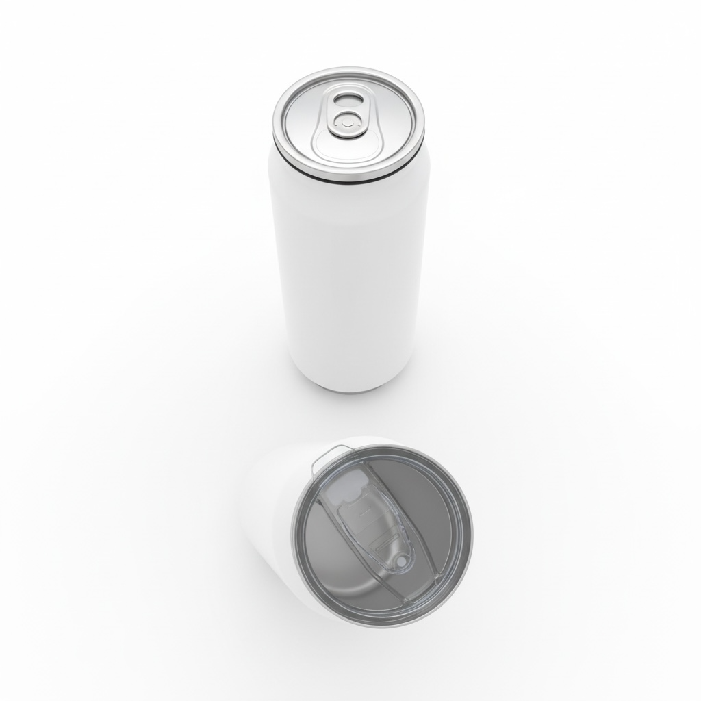 450ml Sublimation Soda Can Tumbler – White with Lid #SB3177