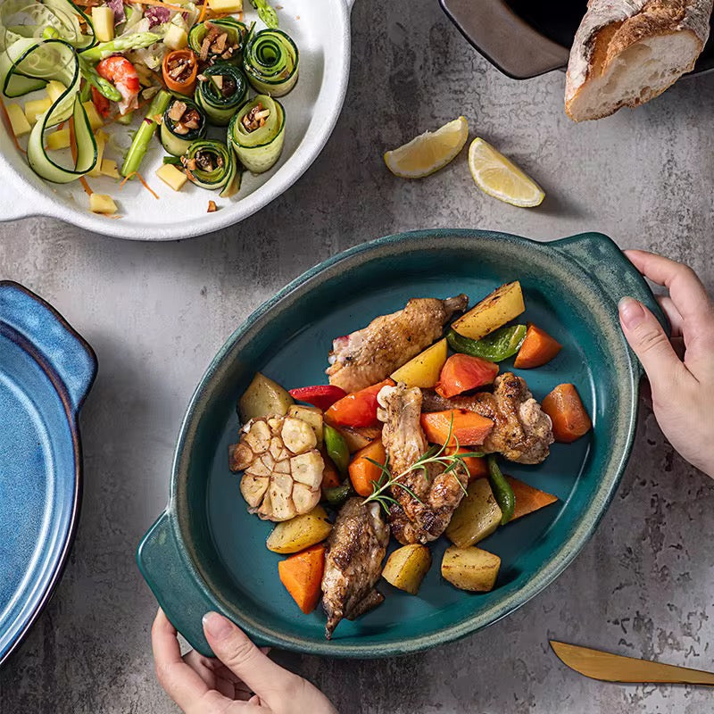 Luxury Blue Ceramic Bakeware Dish #CD3970