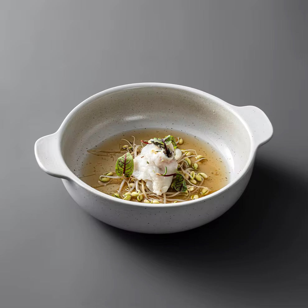 White Ceramic Serving Bowl  #CD3974