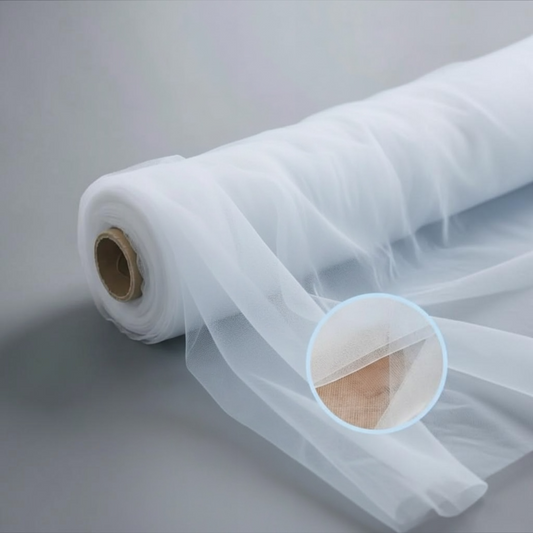 1M White Premium Soft Tulle Fabric Roll #BC3978
