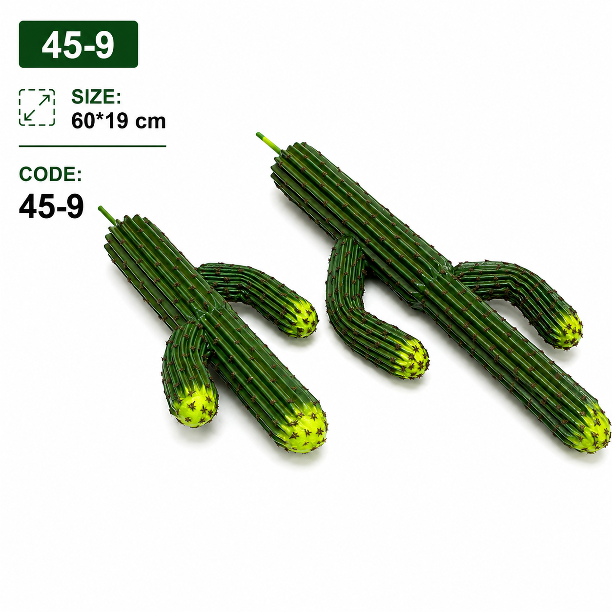 Artificial Cactus Branch – Set of 2 | 60 × 19 cm #45-9