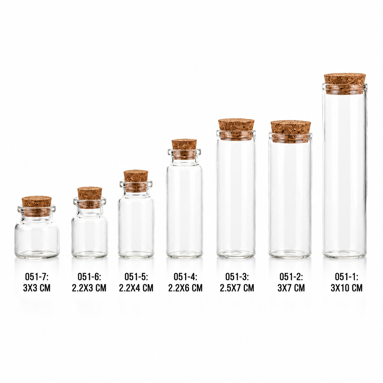 X12pcs - Glass Bottles with Cork Stoppers #GB4069
