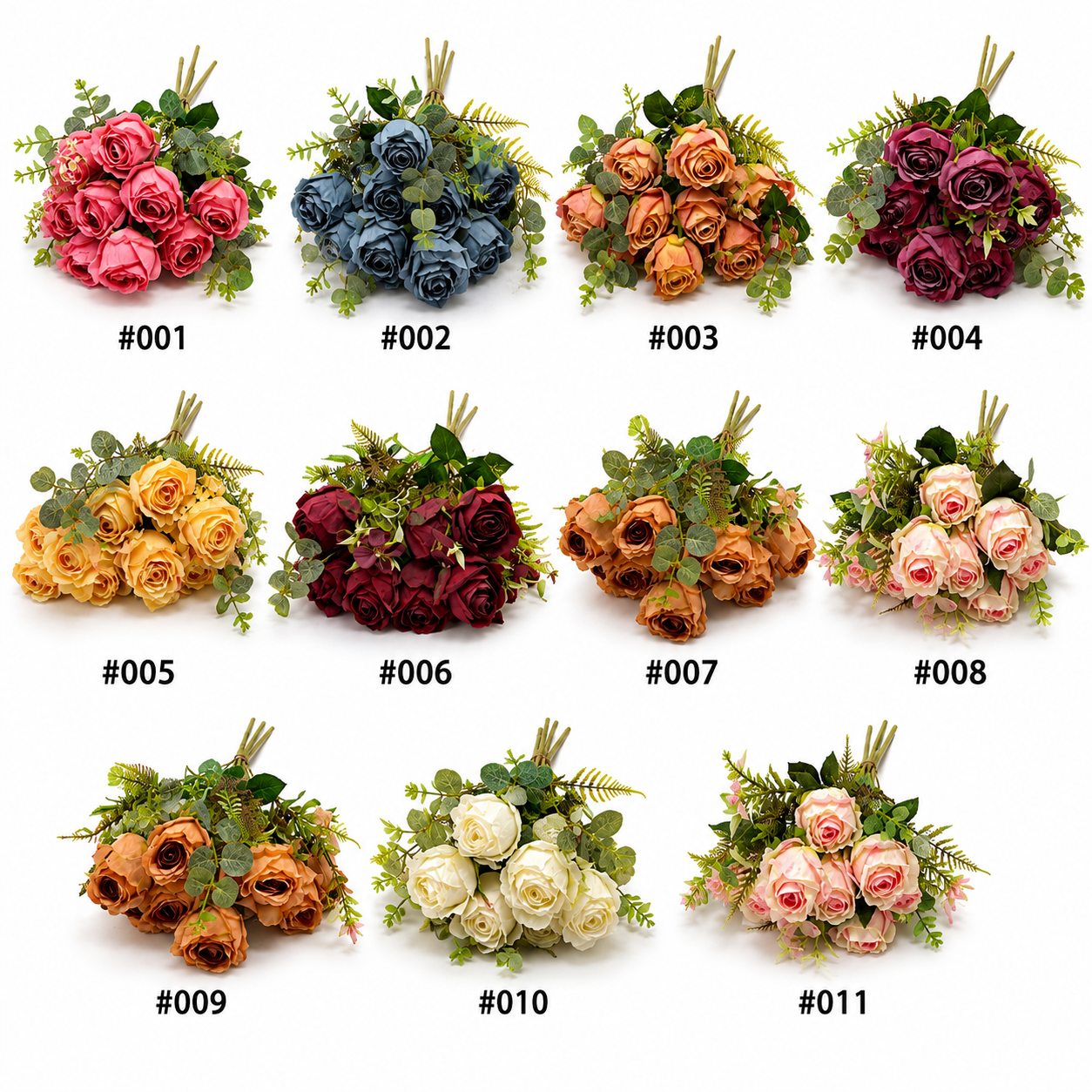 Artificial Rose Bouquet with Greenery #AF4097