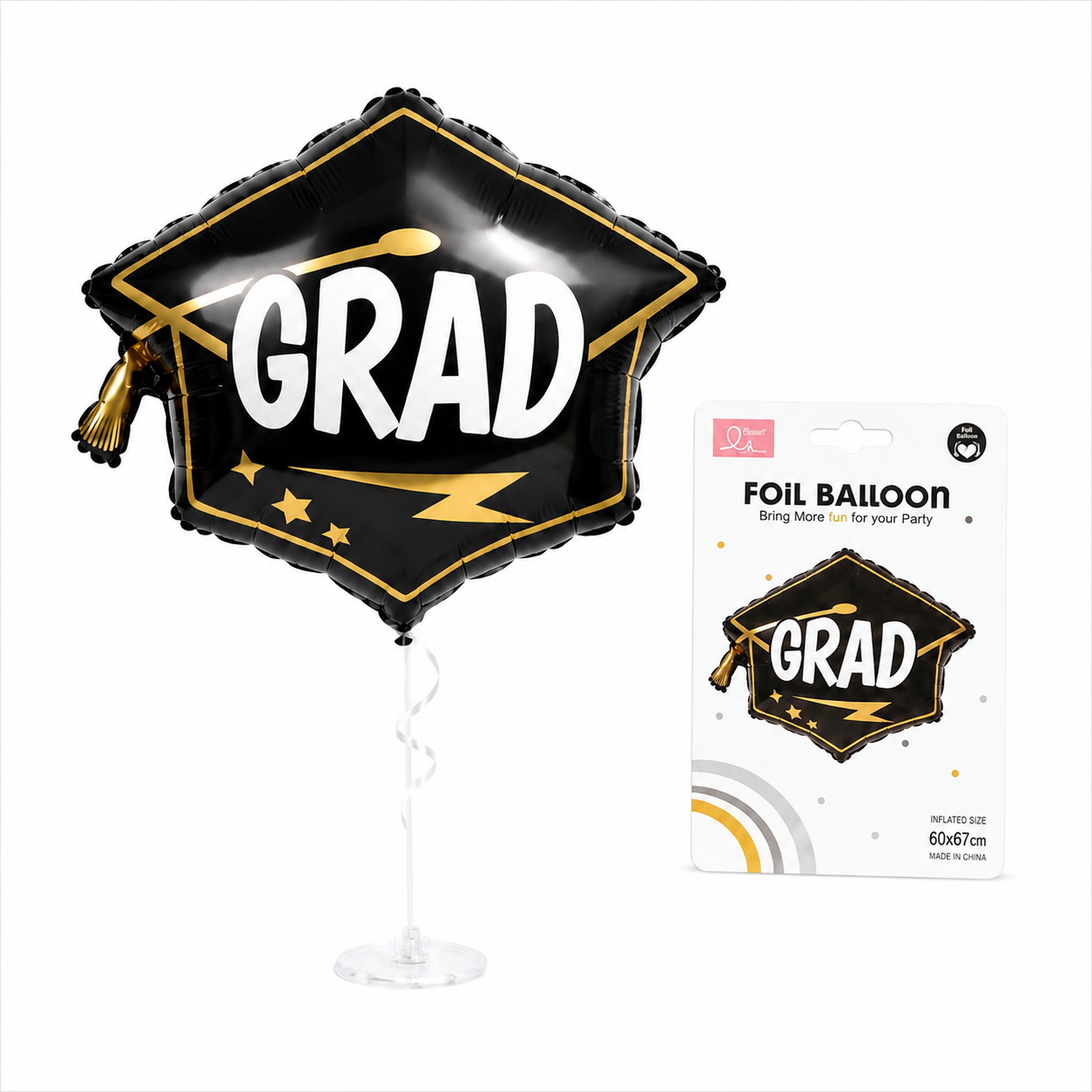 GRAD Graduation Cap Foil Balloon – 70 × 67 cm #FB4111