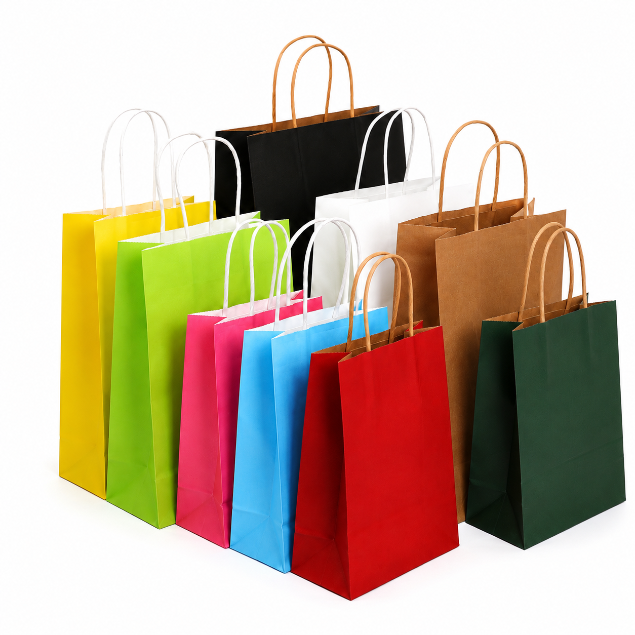 X12pcs - Colored Paper Gift Bags #PB4126