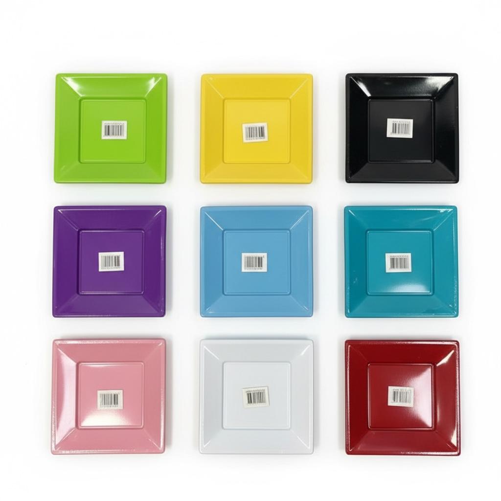 Square Plastic Party Plates – Color Collection #PP3201