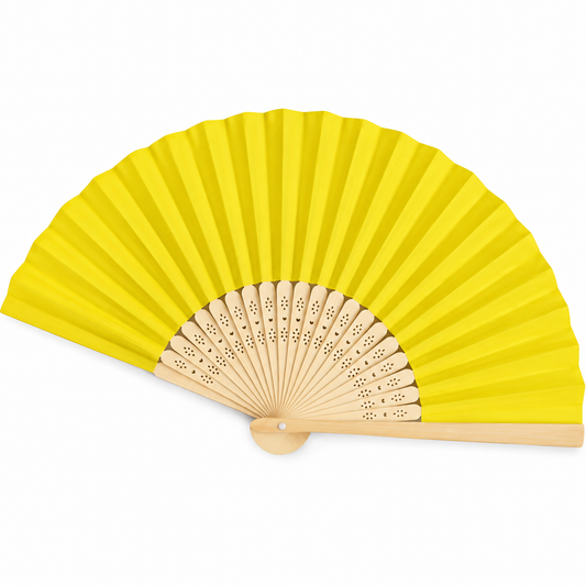 Yellow Bamboo Handheld Fans Vintage #HF4190