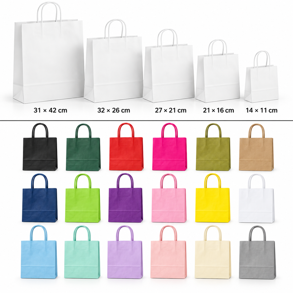 X12pcs - Colored Paper Gift Bags #PB4126