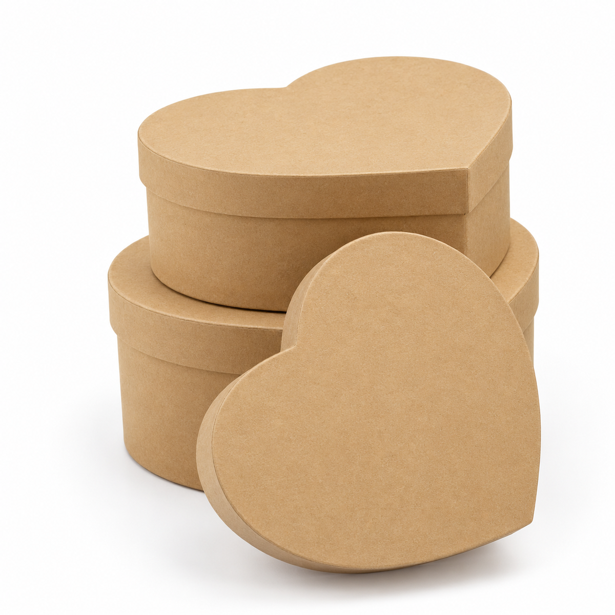 3pcs Set / Kraft Heart-Shaped Gift Box #KF4203