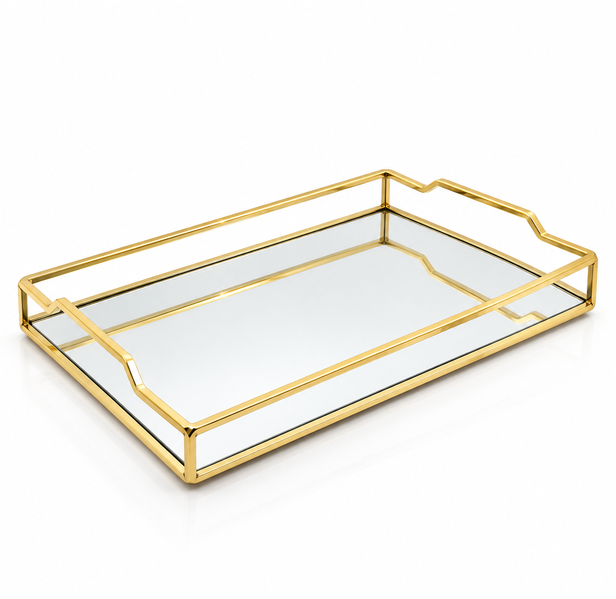 36x24x5cm Rectangular Gold Mirrored Tray #MT4206