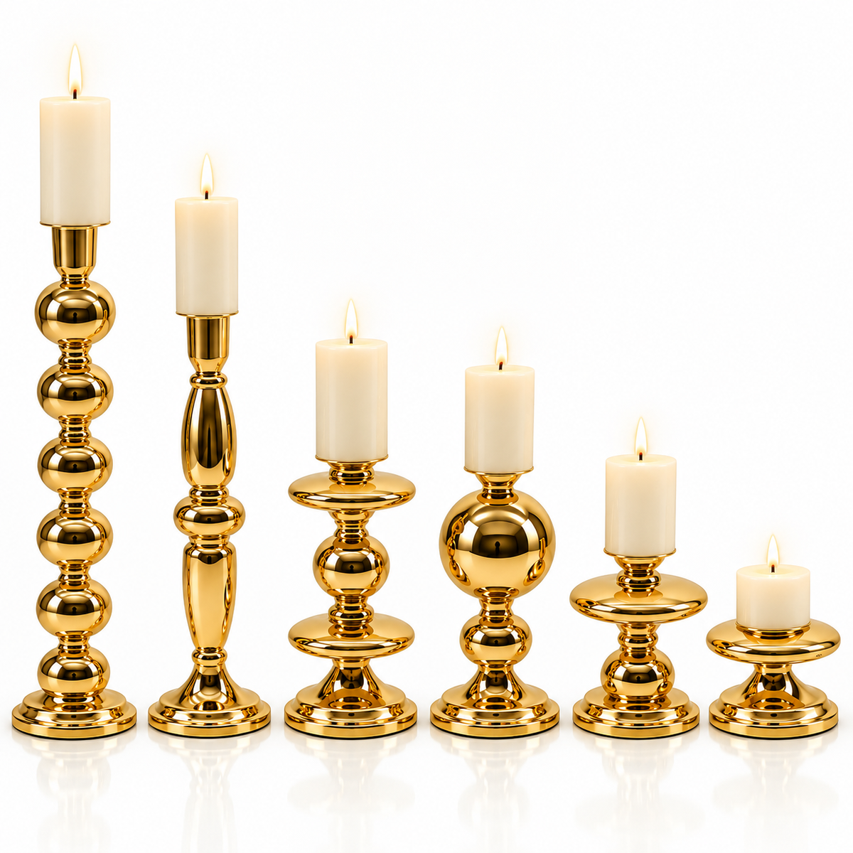 Decorative Metal Candle Holders – Set of 5 #CH4214