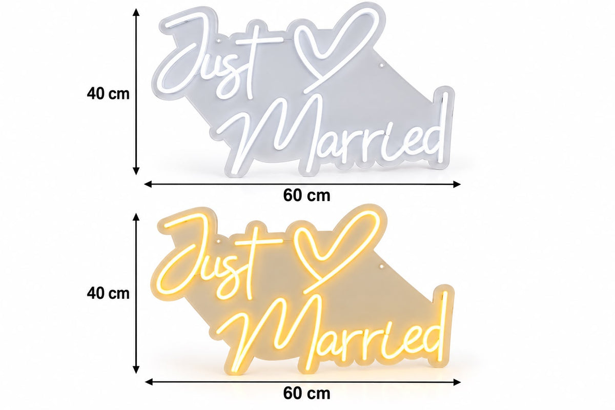 60x35cm Just Married Neon Sign #NS4256
