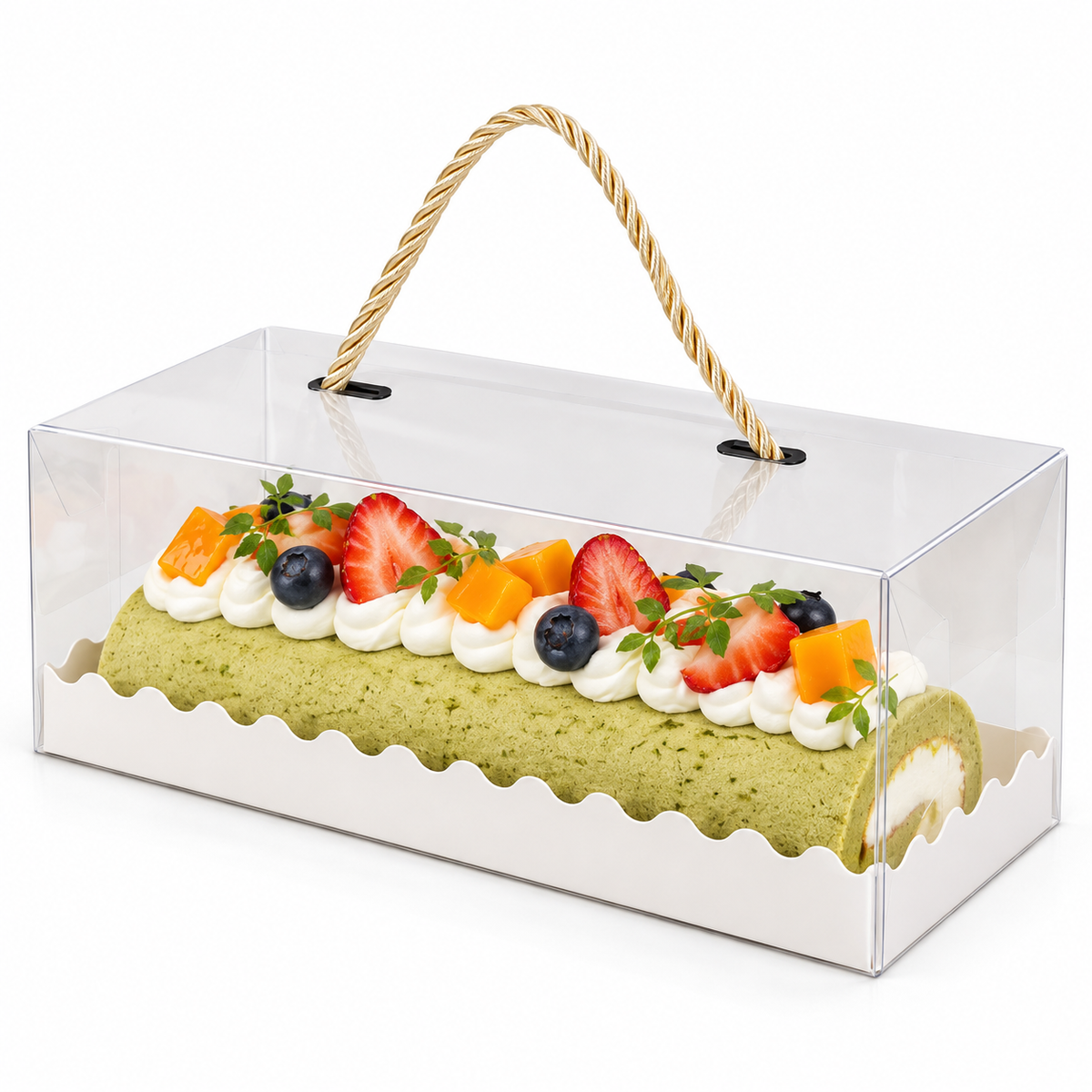 Clear Cake Roll Box with Handle #CB4288