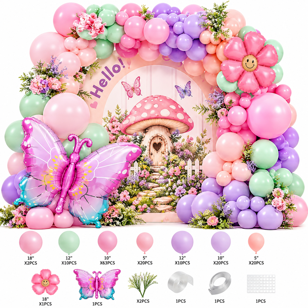 100pcs Fairy Garden Balloon Set #BB4300