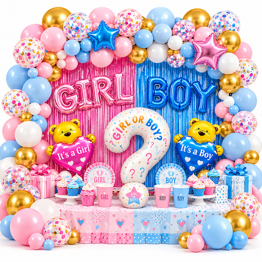 46pcs Gender Reveal Balloon Decoration Set #BB4303