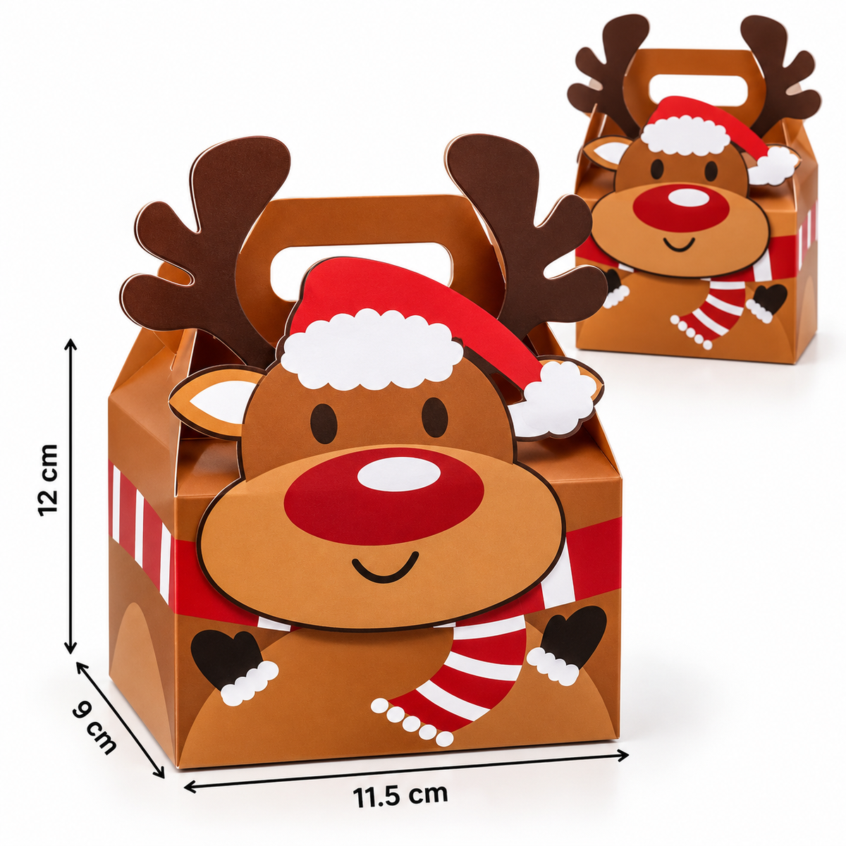 Christmas Reindeer Gift Box – 11.5 × 9 × 12 cm #CB4307