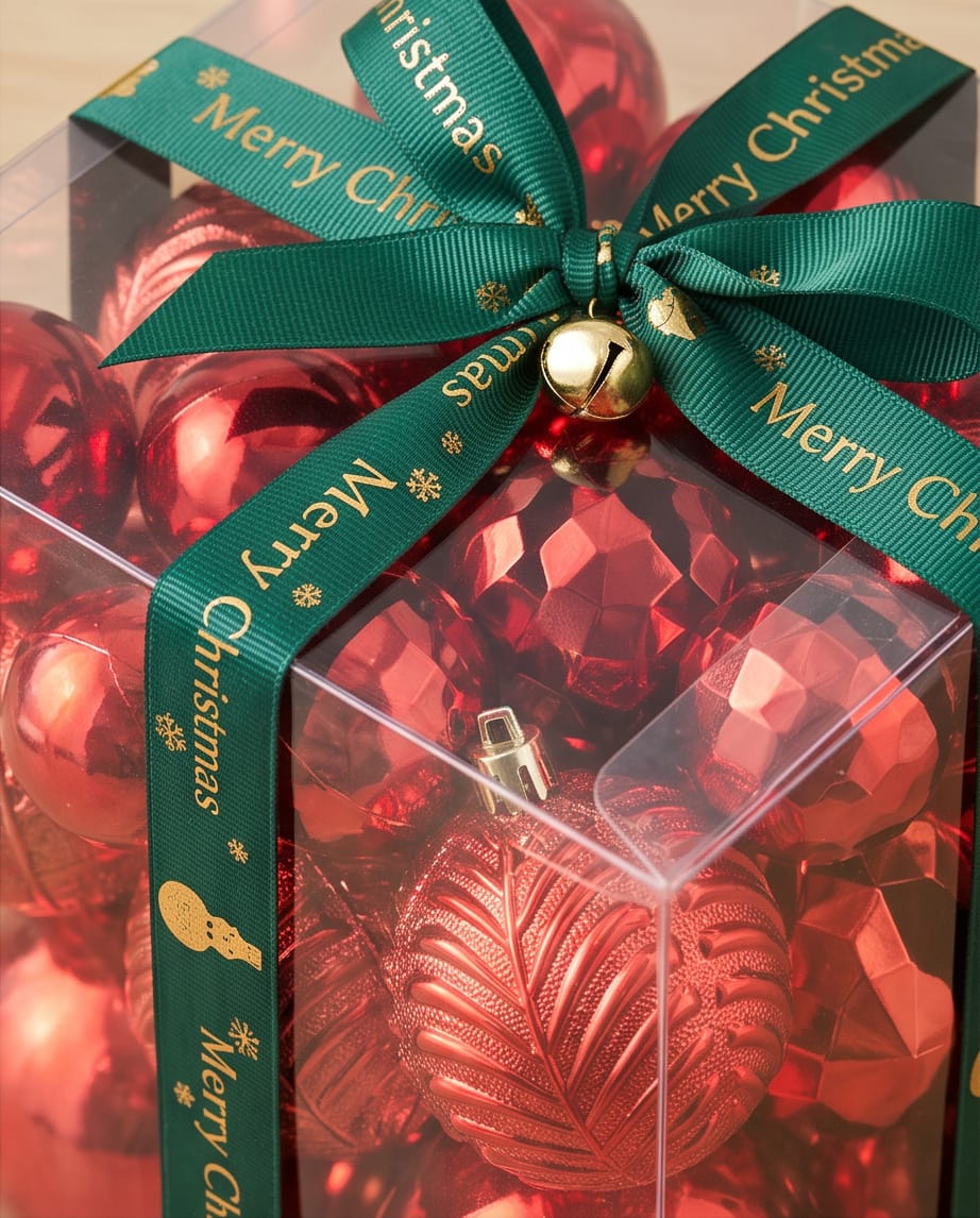 Pack of 29 Red Shatterproof Christmas Tree Ornaments #CD4542