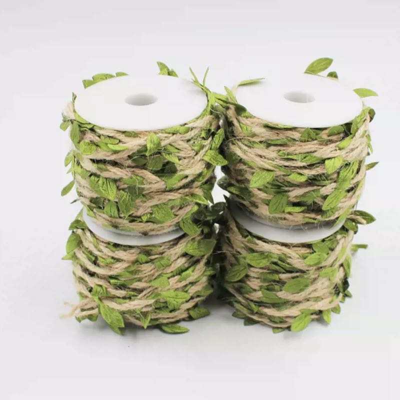 Green Leaves Jute Ribbon #JR1060